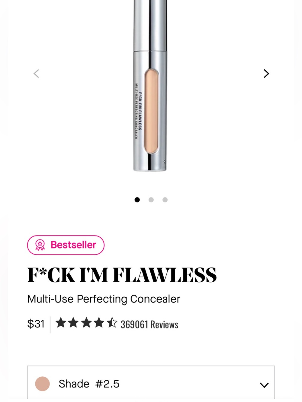 IL MAKIAGE F*CK I'M FLAWLESS Multi-Use Perfecting Concealer Shade 2.5 7 ML NIB